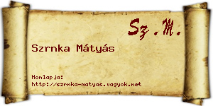 Szrnka Mátyás névjegykártya